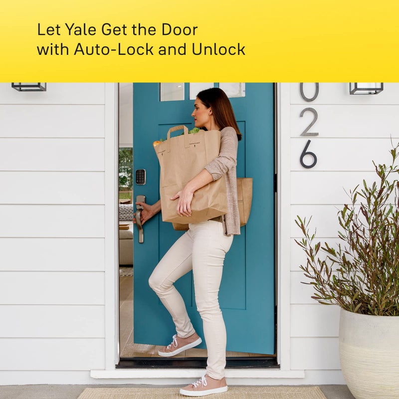 Yale Security قفل أمان ييل 2 ديدبولت مطلي بالزيت برونزي ذكي قفل باب دخول بدون مفتاح مع لوحة مفاتيح تعمل باللمس متصلة بالواي فاي وقفل ذكي YRD430-WF1-0BP - Image 3